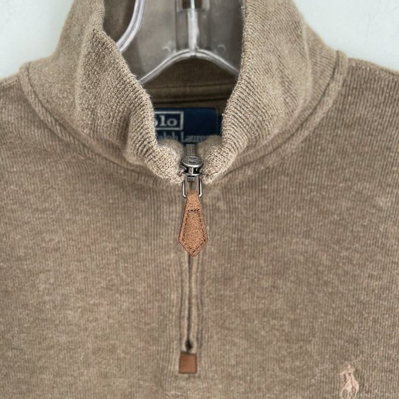 Vintage Polo Ralph Lauren Green Long Sleeve Quarter Zip Pullover Sweater… - Picture 6 of 8